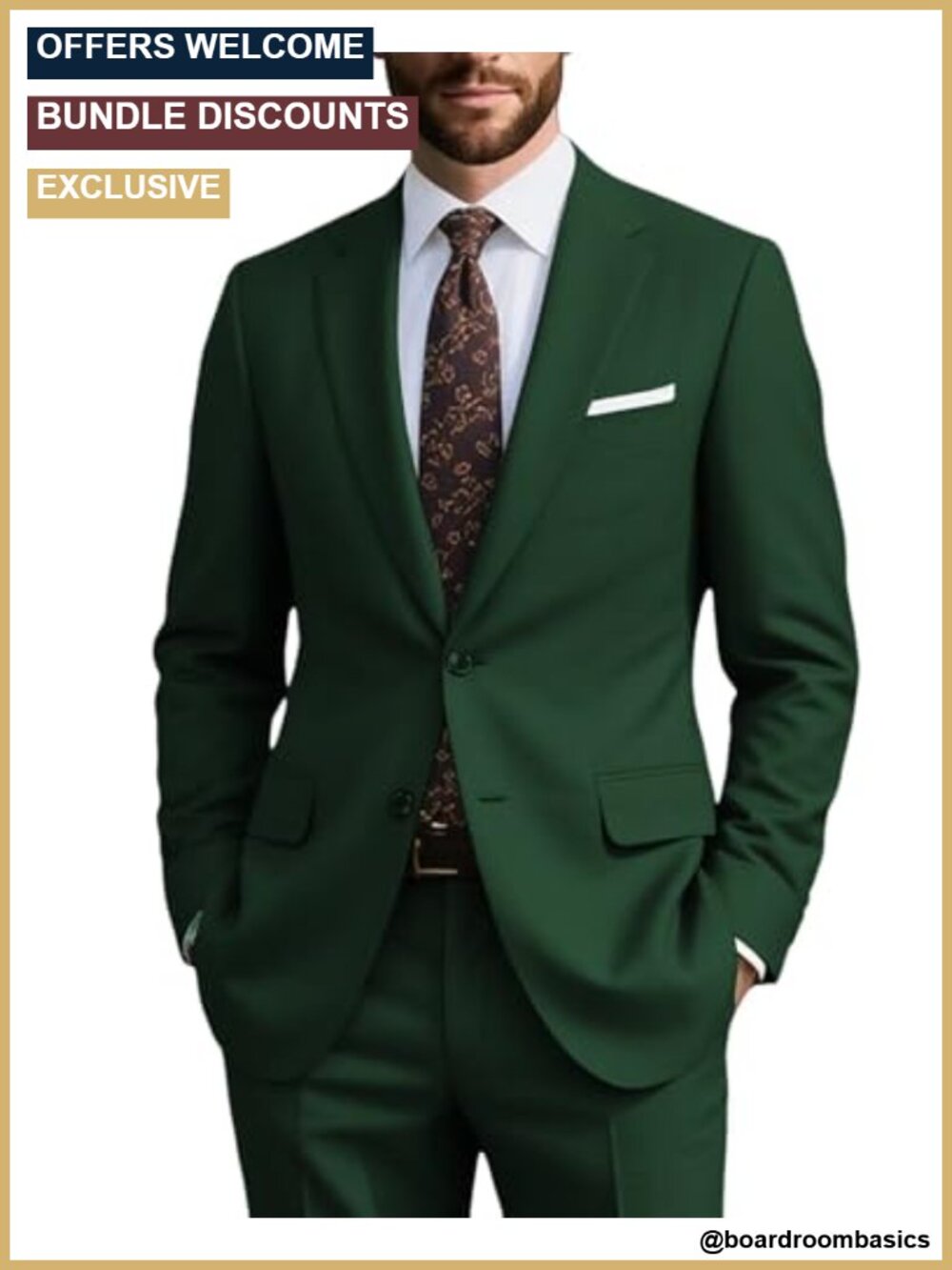 Men's 2 Piece Formal Suit Set Blazer & Dress Pants Business Casual